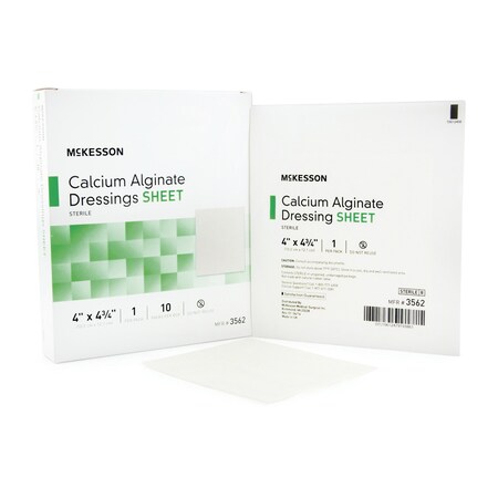 Mckesson Calcium Alginate Dressing, 4 x 4-3/4 inch, Sterile, 100PK 3562
